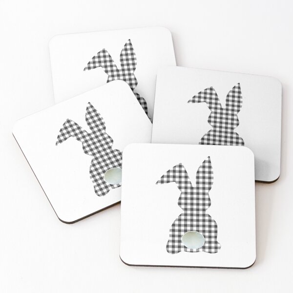 Item preview, Easter Bunny Behind with Big Round Tail | Black and White Plaid Bun designed and sold by Rabbitti.