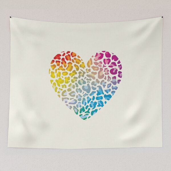Item preview, Rainbow Ombre Leopard Print Heart designed and sold by UBUCO.