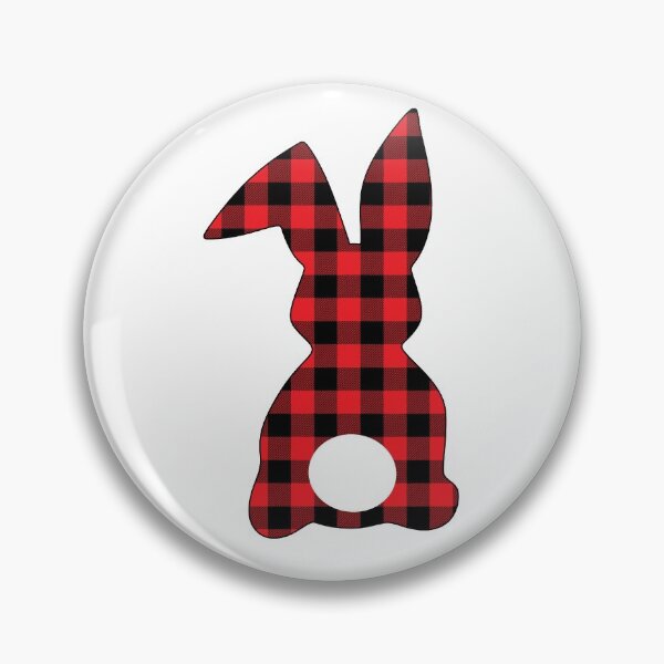 Item preview, Easter Bunny Behind with Big Round Tail | Red Buffalo Plaid Bun designed and sold by Rabbitti.