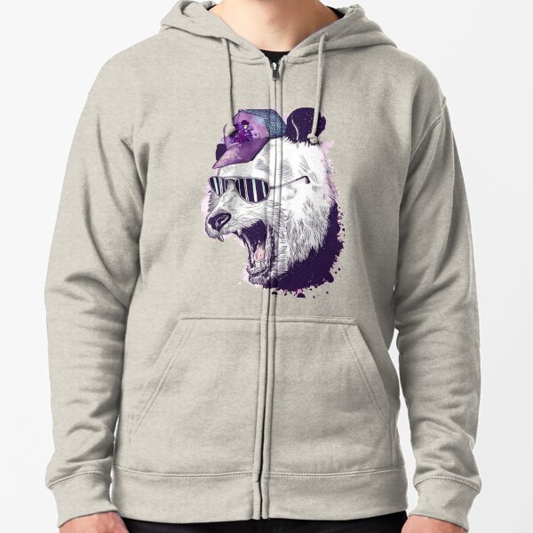 ornamental pattern with purple color Zipped Hoodie