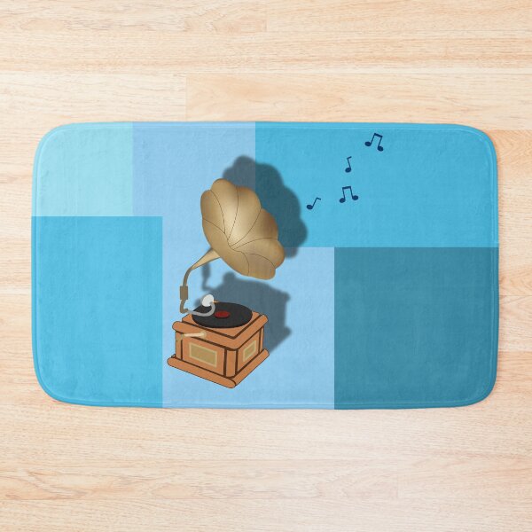 Item preview, Design of an old gramophone with background in blue tones designed and sold by Martapp.