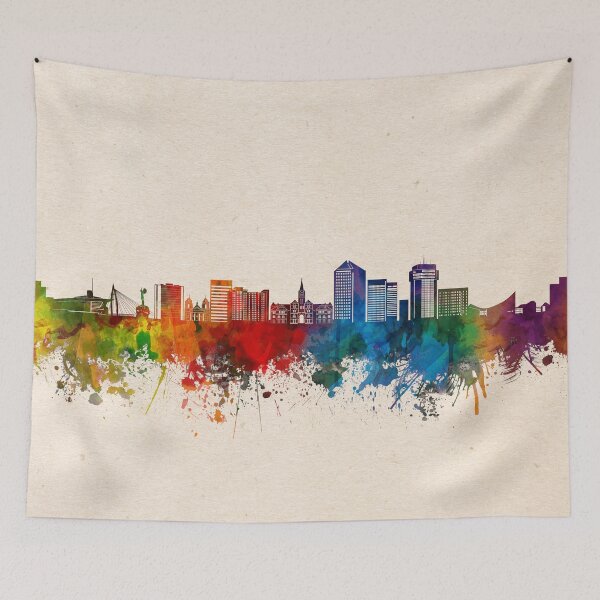 Item preview, wichita skyline watercolor 2 designed and sold by BekimART2.