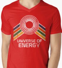 Universe of Energy Logo in Vintage Distressed Style Men's V-Neck T-Shirt