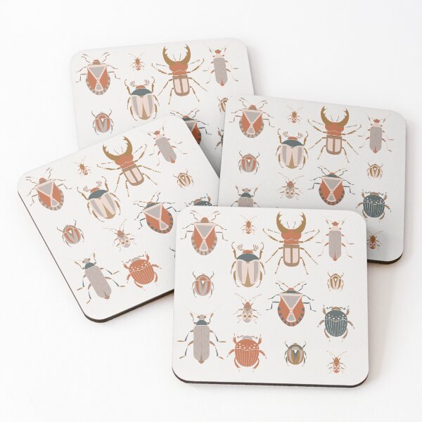 Item preview, Beetles in a row on beige in natural colors  designed and sold by shushunya13.