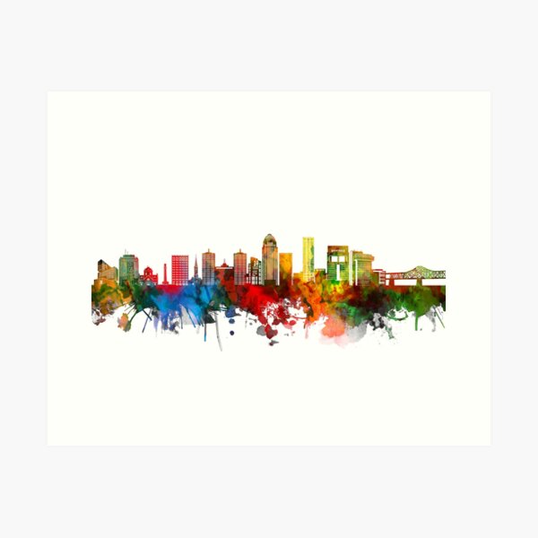 Item preview, louisville skyline watercolor designed and sold by BekimART2.