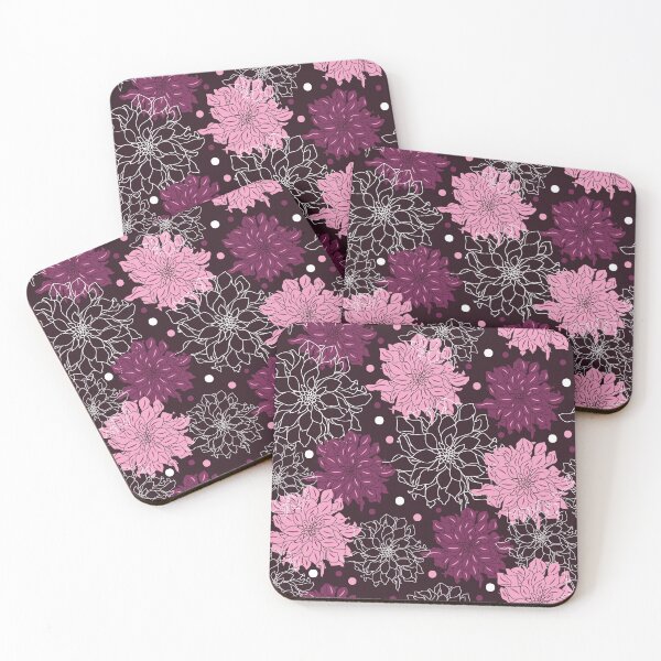 Item preview, Pattern with dahlia silhouettes  designed and sold by andrutza-design.