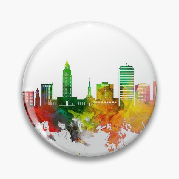 Item preview, baton rouge skyline watercolor designed and sold by BekimART2.