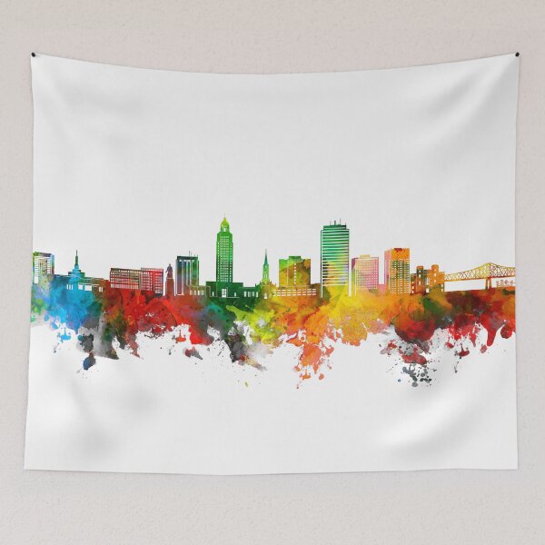 Item preview, baton rouge skyline watercolor designed and sold by BekimART2.