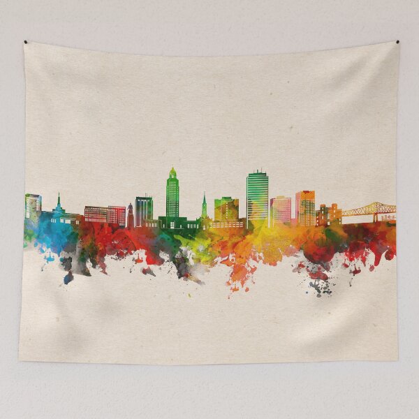 Item preview, baton rouge skyline watercolor 2 designed and sold by BekimART2.