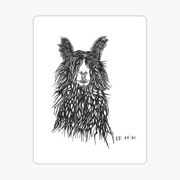 "Shaggy Lama - Stylish Black and White Drawing" Sticker by Hauben ...
