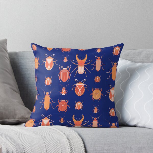 Item preview, Beetles in a row on dark blue in orange colors  designed and sold by shushunya13.