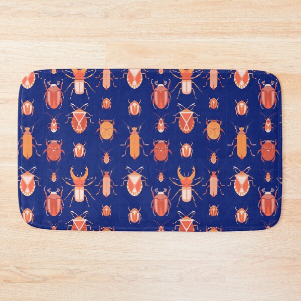 Item preview, Beetles in a row on dark blue in orange colors  designed and sold by shushunya13.