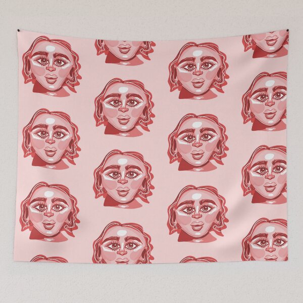 Item preview, Red Quirky portrait  designed and sold by faithyroseart.