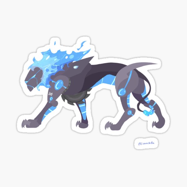 Cinna's Blue Cyberlion Sticker
