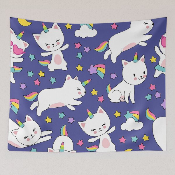 Item preview, Cute unicorn cats with rainbow colors patterns designed and sold by kokiii Designs.