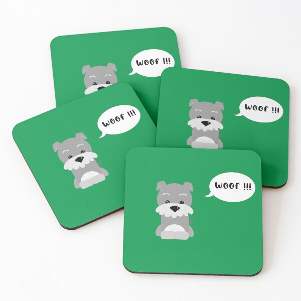 Item preview, Hairy Schnauzer dog with large eyebrows and gray mustache, funny, with green background designed and sold by Martapp.