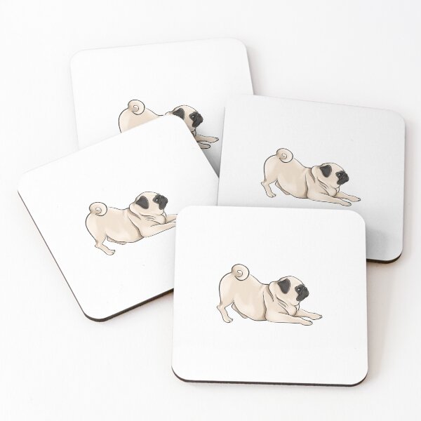 Item preview, Pug Downward Dog Yoga Poses Yoga Funny Illustration Inhale Exhale designed and sold by CreativeBu.