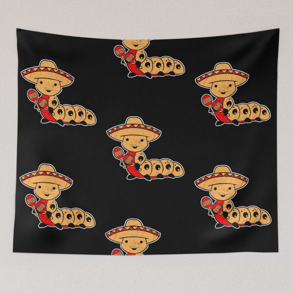 Item preview, Funny Mexican mariachi caterpillar with sombrero and maracas designed and sold by Mila1946.