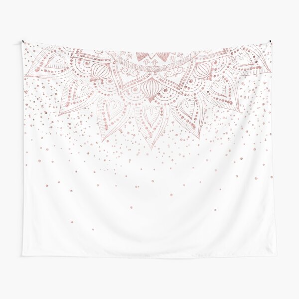 Elegant rose gold mandala confetti design Tapestry