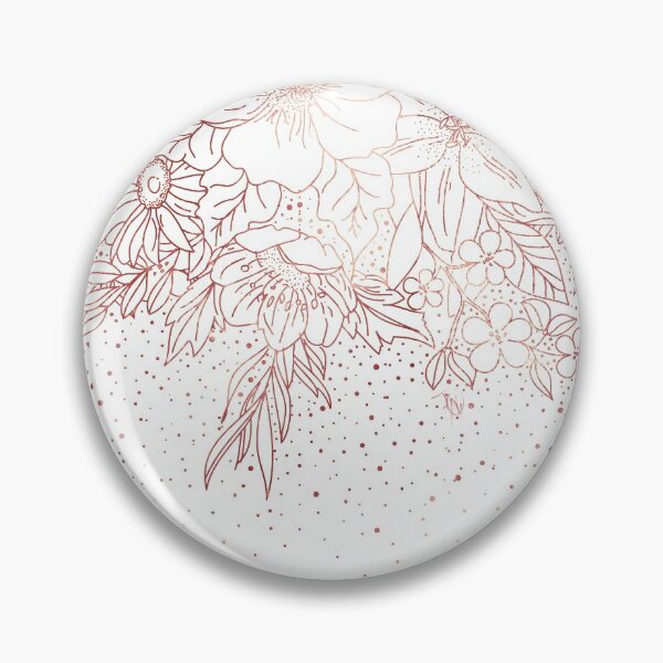 Item preview, Rose gold hand drawn floral doodles and confetti design  designed and sold by InovArtS.