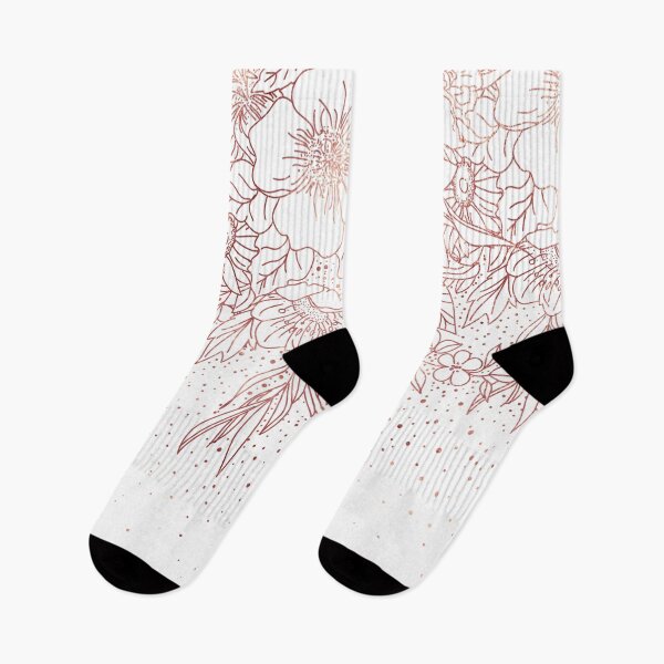 Item preview, Rose gold hand drawn floral doodles and confetti design  designed and sold by InovArtS.