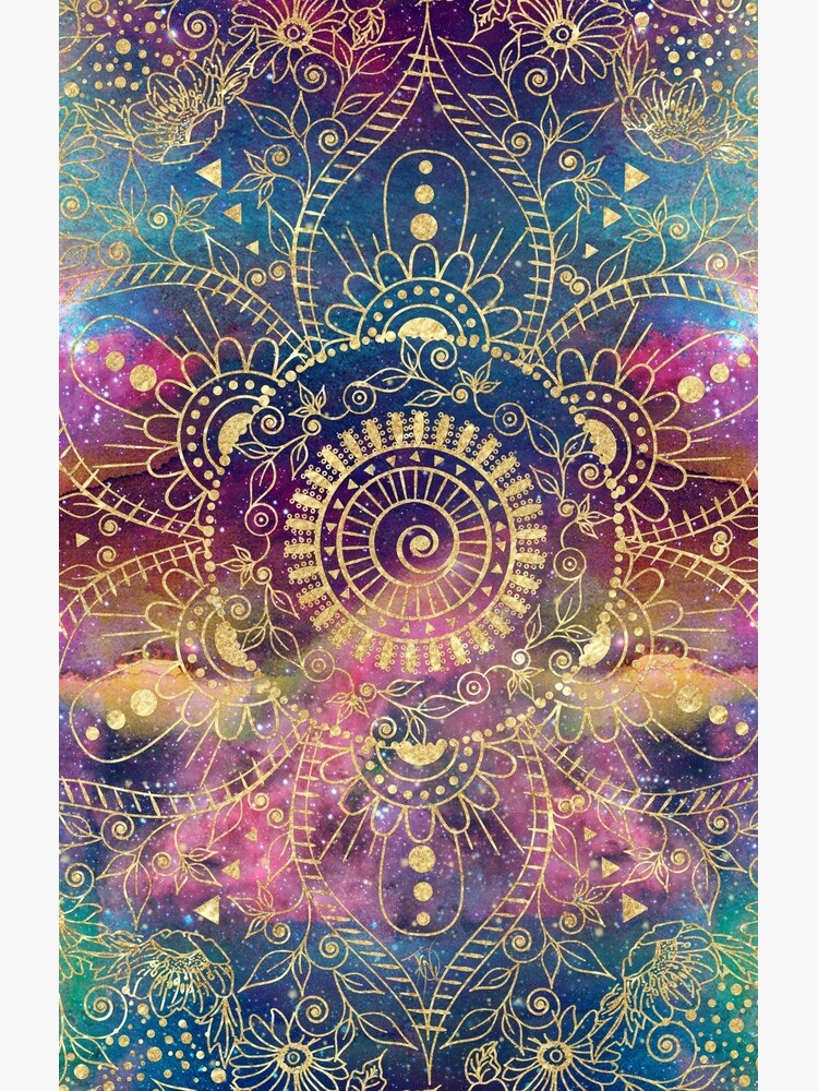 Gold watercolor and nebula mandala by InovArtS