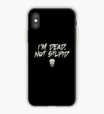 Vinilo o funda para iPhone Estoy muerto, no estúpido, cráneo negro