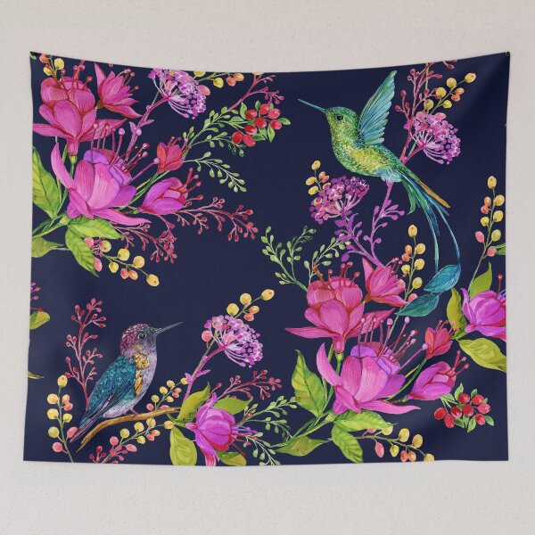 Item preview, Hummingbird Floral Pattern 14 designed and sold by AlokeDesigns.