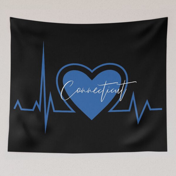 Item preview, Connecticut Hometown Heartbeat Blue Support Your State American US Pride designed and sold by BoomDesignsUS.