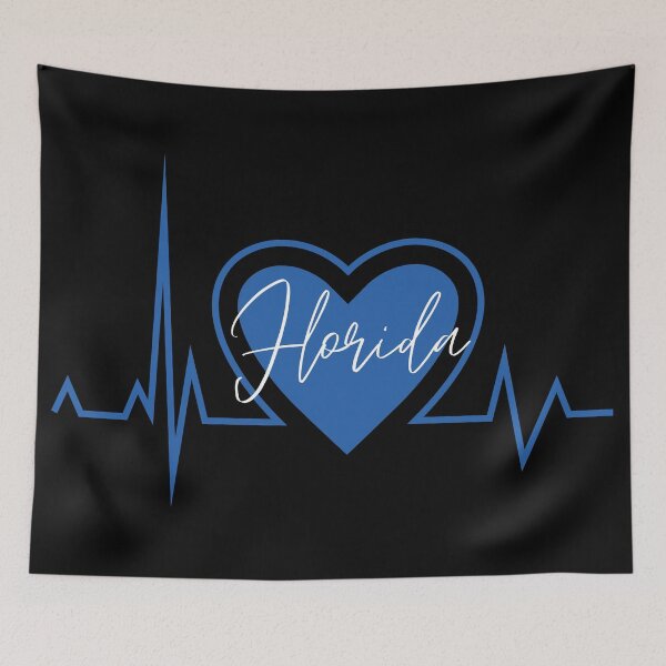 Item preview, Florida Hometown Heartbeat Blue Support Your State American US Pride designed and sold by BoomDesignsUS.