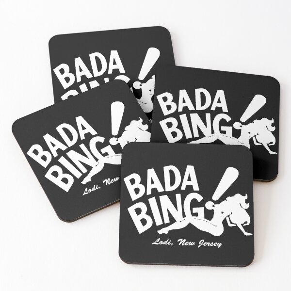 Badda Bing Bada Bing Club Sopranos set/2 BARWARE DRINK COASTERS 