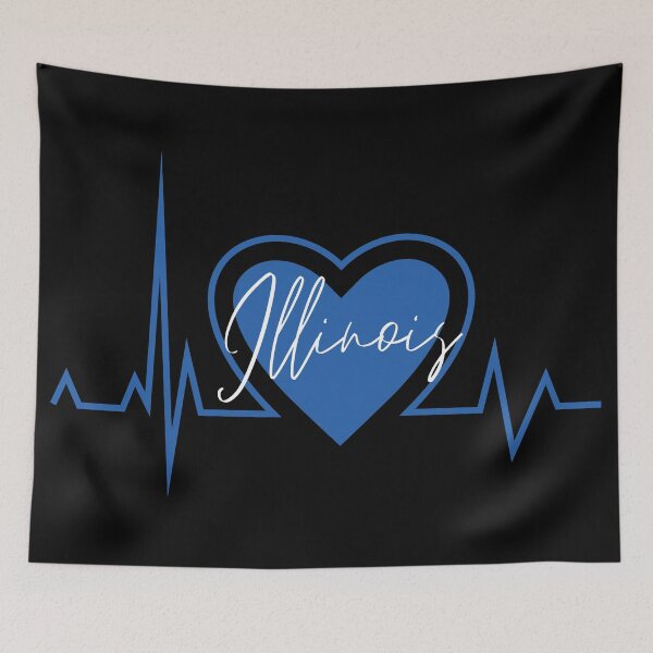 Item preview, Illinois Hometown Heartbeat Blue Support Your State American US Pride designed and sold by BoomDesignsUS.