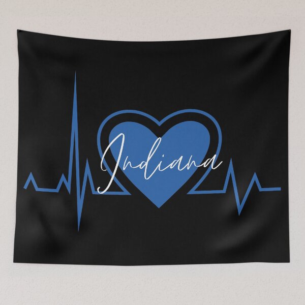 Item preview, Indiana Hometown Heartbeat Blue Support Your State American US Pride designed and sold by BoomDesignsUS.