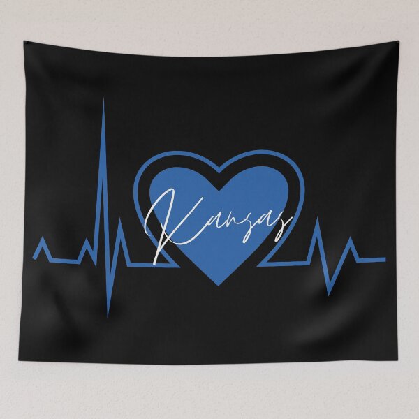 Item preview, Kansas Hometown Heartbeat Blue Support Your State American US Pride designed and sold by BoomDesignsUS.