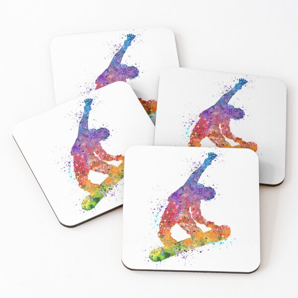 Item preview, Snowboard Boy Trick Watercolor designed and sold by LotusGifts.