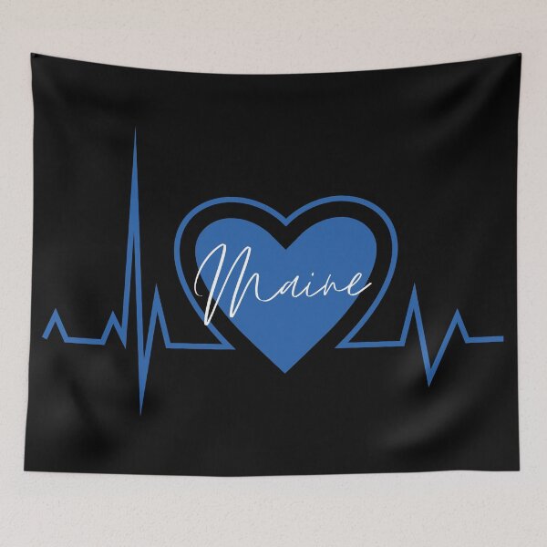 Item preview, Maine Hometown Heartbeat Blue Support Your State American US Pride designed and sold by BoomDesignsUS.