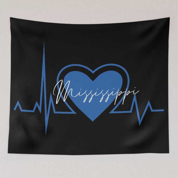 Item preview, Mississippi Hometown Heartbeat Blue Support Your State American US Pride designed and sold by BoomDesignsUS.