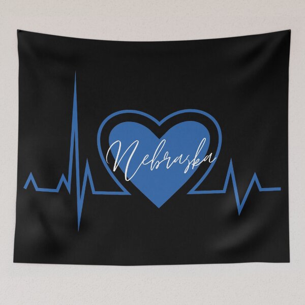 Item preview, Nebraska Hometown Heartbeat Blue Support Your State American US Pride designed and sold by BoomDesignsUS.