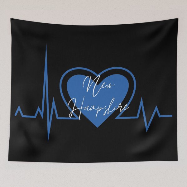 Item preview, New Hampshire Hometown Heartbeat Blue Support Your State American US Pride designed and sold by BoomDesignsUS.