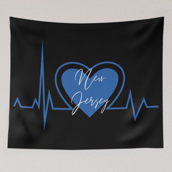 Item preview, New Jersey Hometown Heartbeat Blue Support Your State American US Pride designed and sold by BoomDesignsUS.