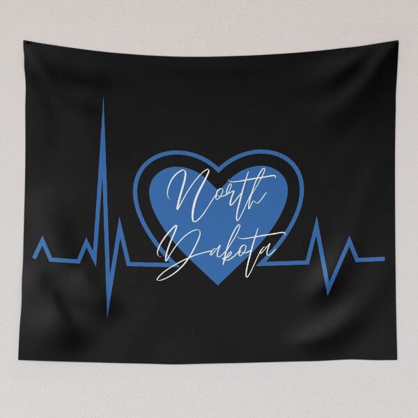 Item preview, North Dakota Hometown Heartbeat Blue Support Your State American US Pride designed and sold by BoomDesignsUS.