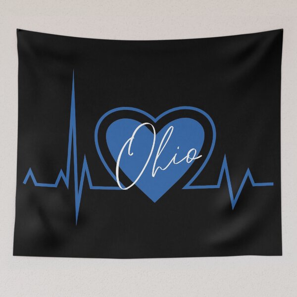 Item preview, Ohio Hometown Heartbeat Blue Support Your State American US Pride designed and sold by BoomDesignsUS.