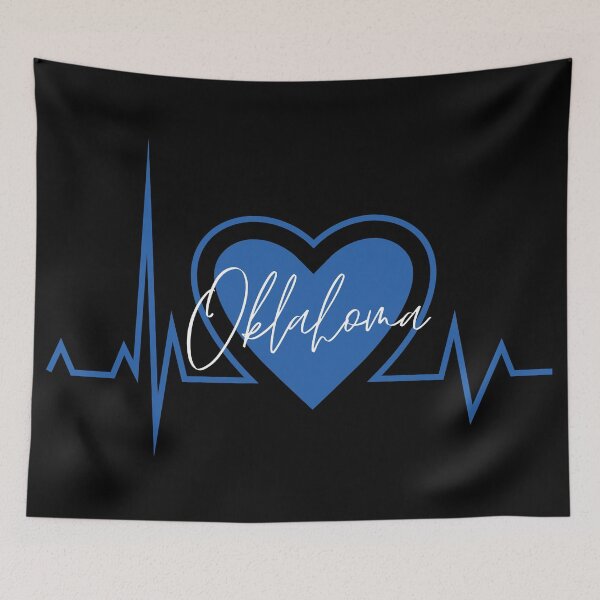 Item preview, Oklahoma Hometown Heartbeat Blue Support Your State American US Pride designed and sold by BoomDesignsUS.