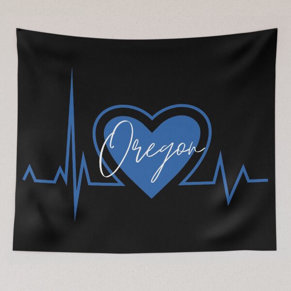 Item preview, Oregon Hometown Heartbeat Blue Support Your State American US Pride designed and sold by BoomDesignsUS.