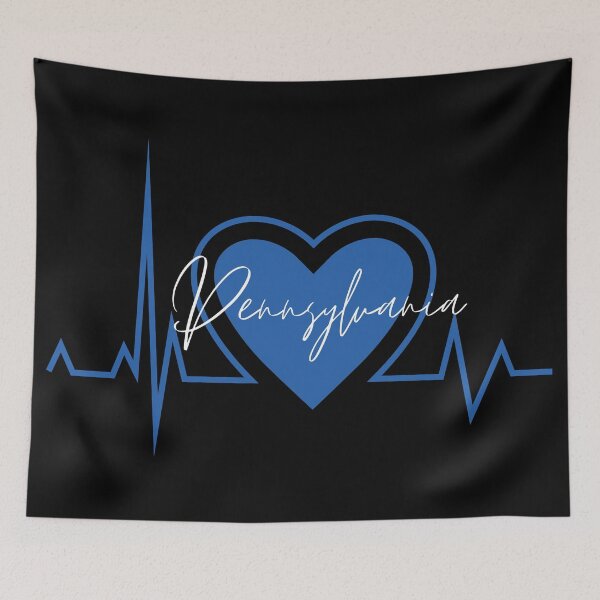 Item preview, Pennsylvania Hometown Heartbeat Blue Support Your State American US Pride designed and sold by BoomDesignsUS.