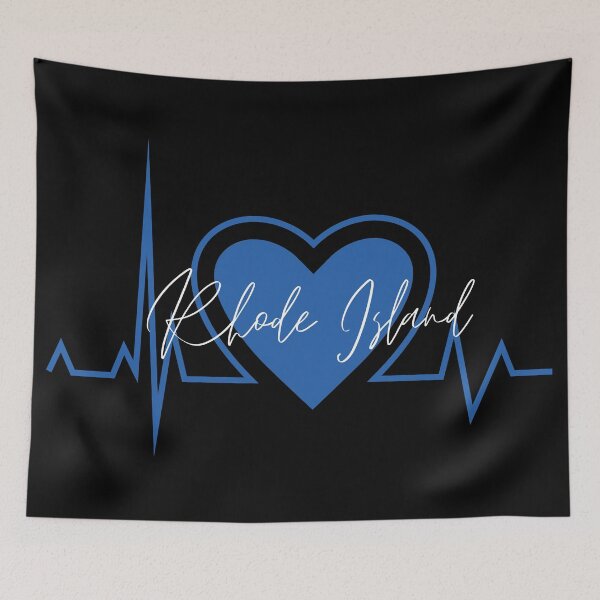 Item preview, Rhode Island Hometown Heartbeat Blue Support Your State American US Pride designed and sold by BoomDesignsUS.