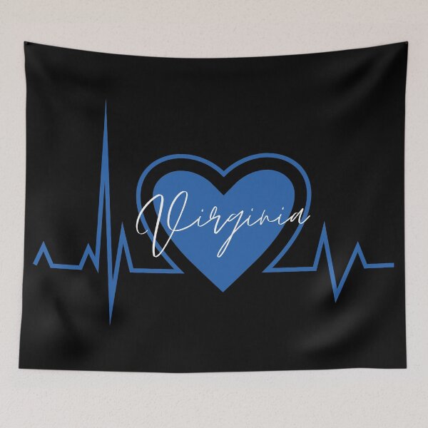 Item preview, Virginia Hometown Heartbeat Blue Support Your State American US Pride designed and sold by BoomDesignsUS.