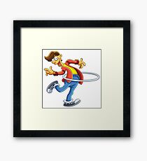 Cartoon boy playing with ring Framed Print