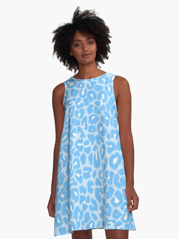 Light blue store leopard print dress