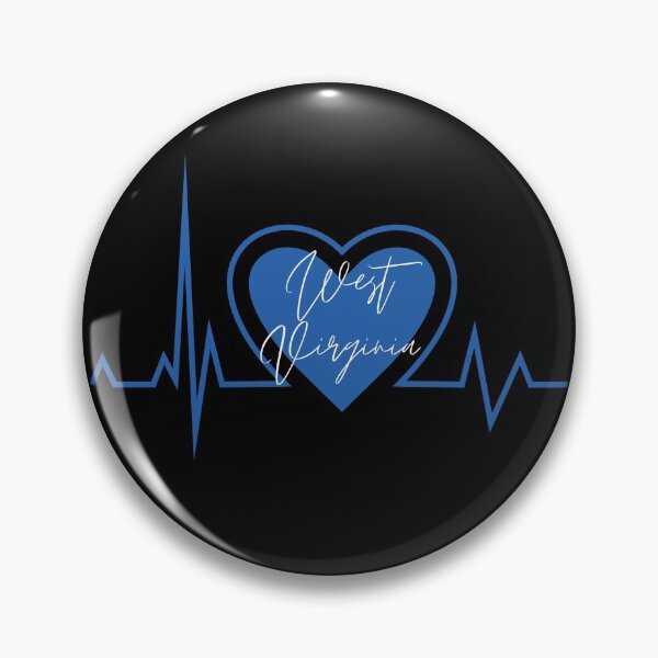 Item preview, West Virginia Hometown Heartbeat Blue Support Your State American US Pride designed and sold by BoomDesignsUS.